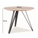 Стол обеденный SIGNAL TETIS дуб/черный 100